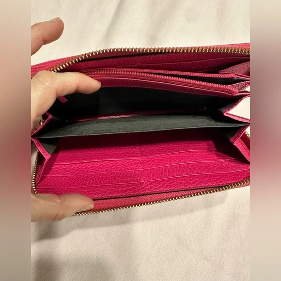 Gucci GG Marmont Zip Around wallet- Fuchsia Pink - Picture 10 of 13
